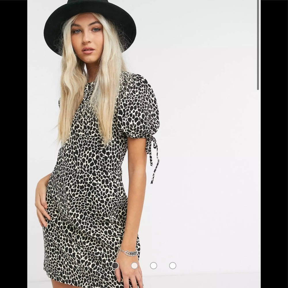 Topshop mini tea dress in animal print